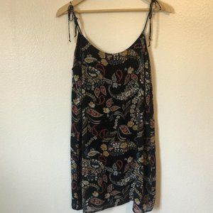 Socialite Floral Paisley Tie Strap Slip Dress